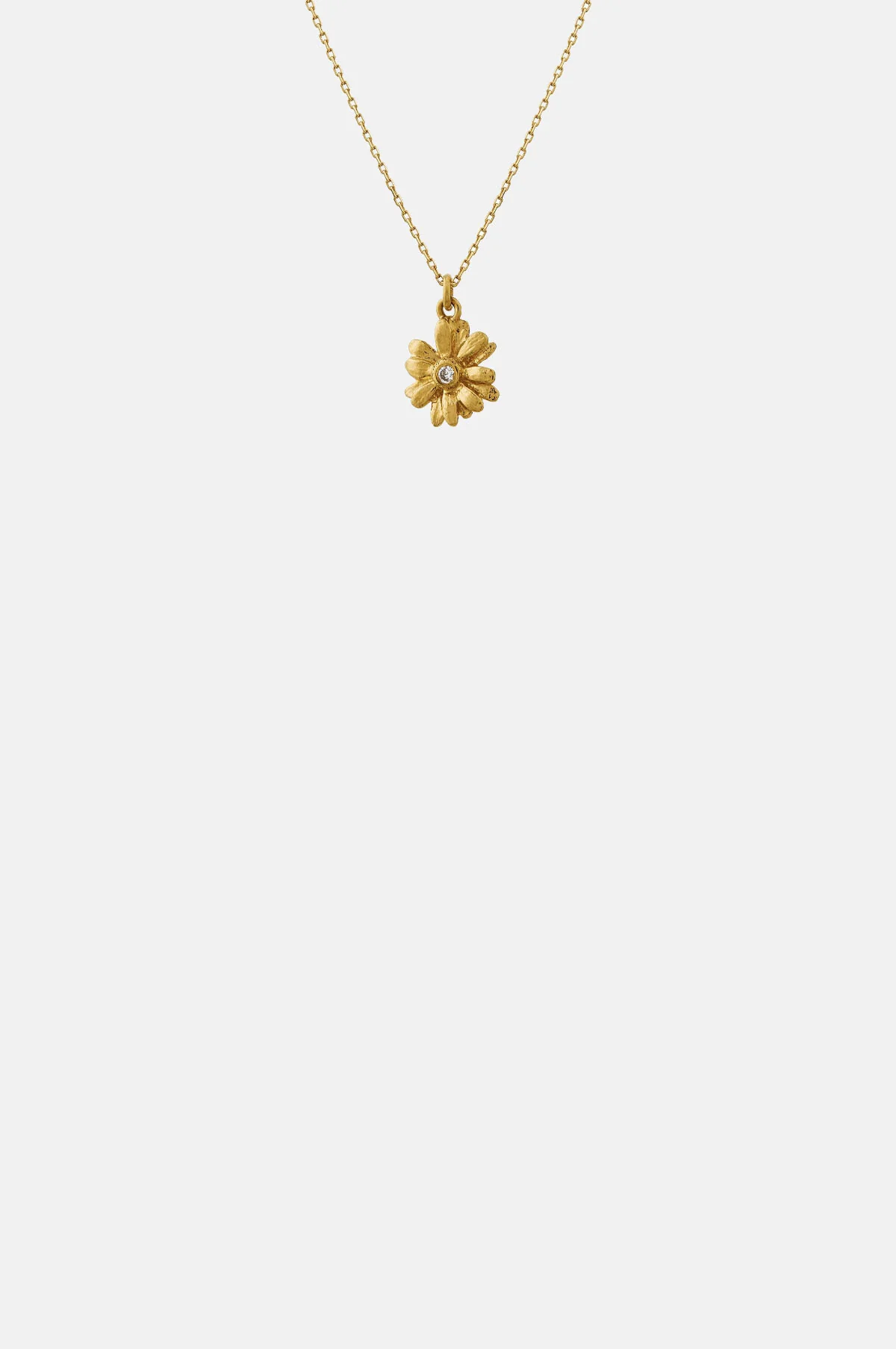 Teeny Tiny Diamond Daisy Necklace 18ct Solid Gold