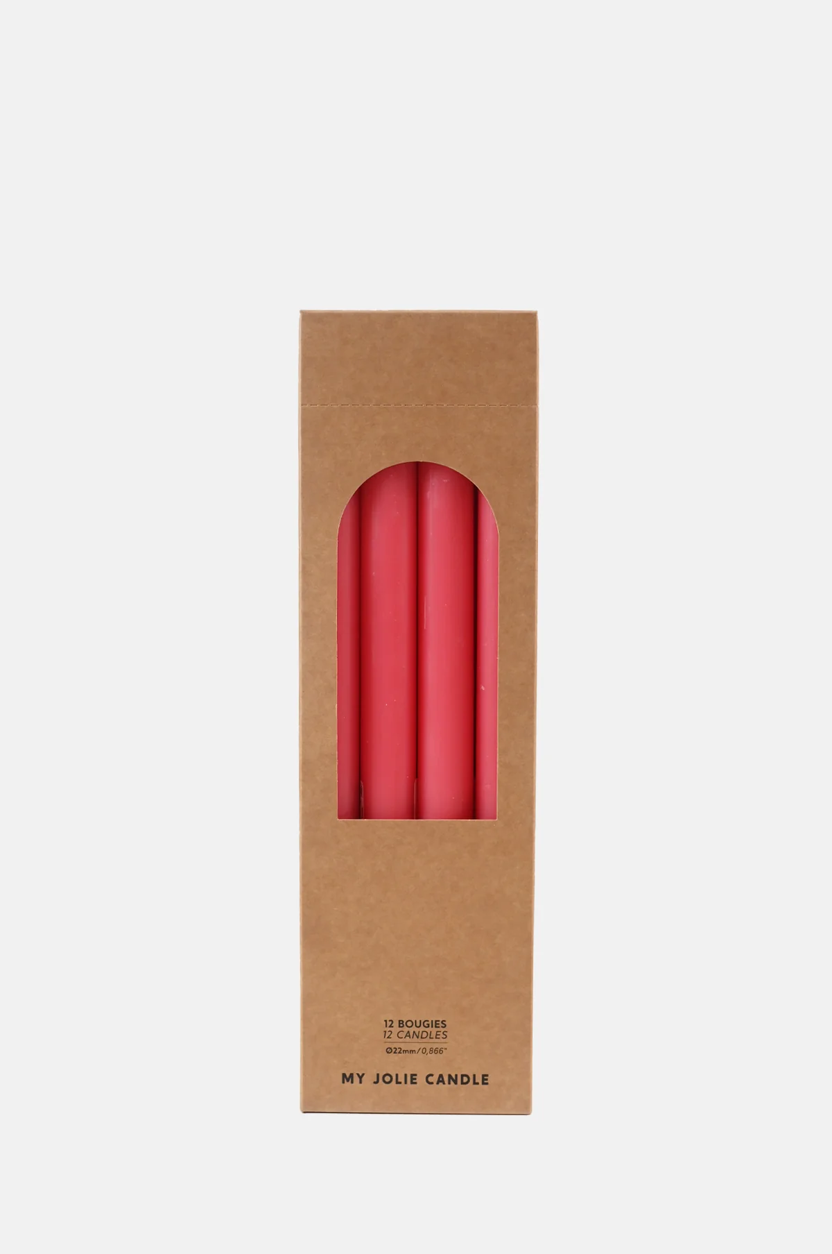 Box of 12 Dinner Candles Rose Clair