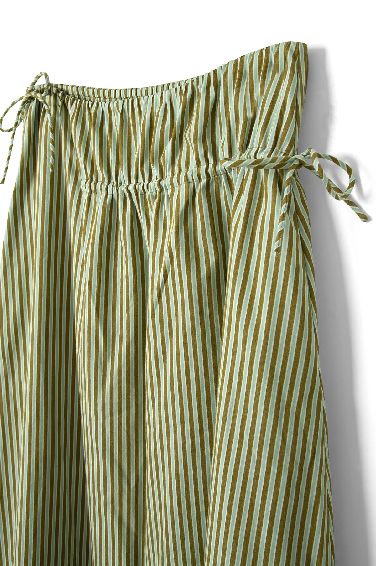 Caspia Volume Midi Skirt Basil Stripe - Image 6