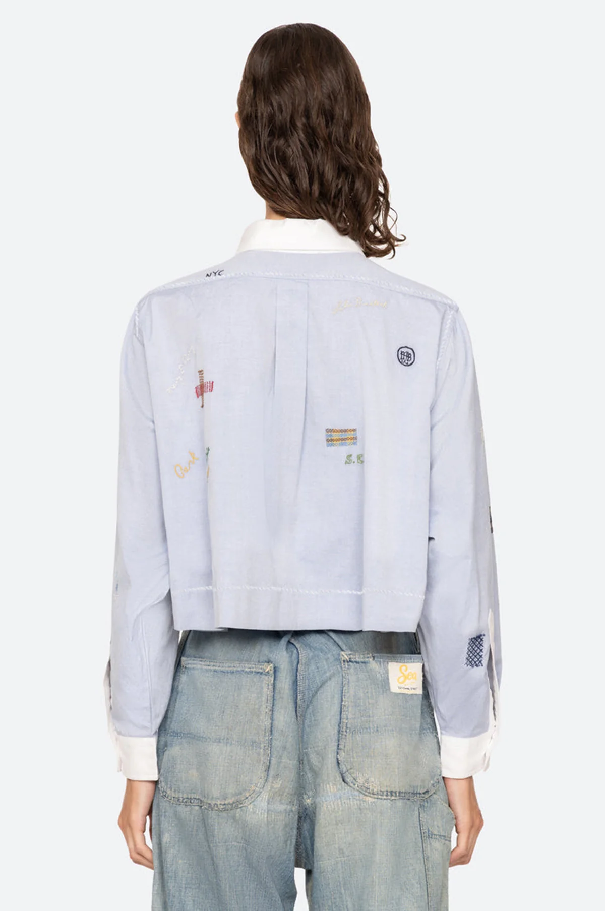 Claira Emb Button Down Blue - Image 5