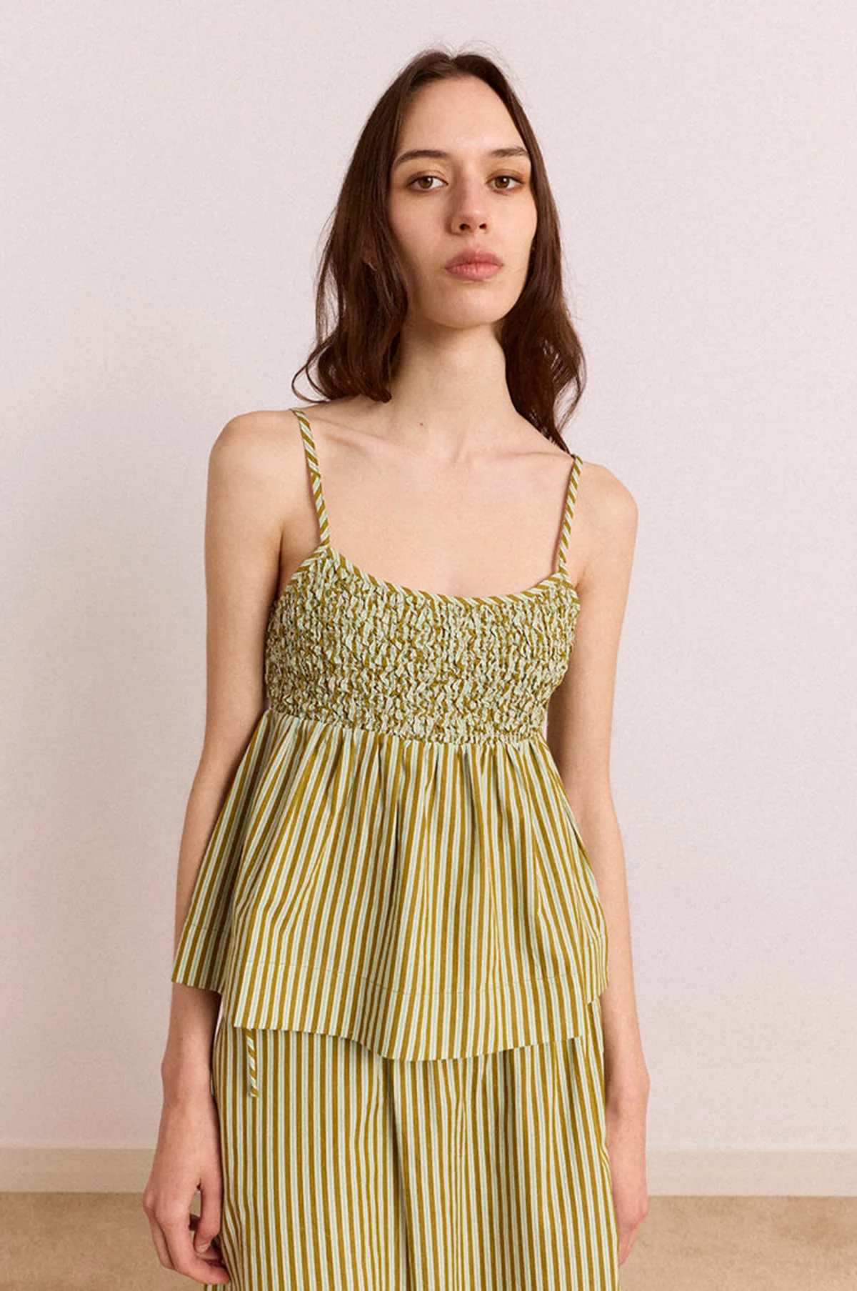 Dinah Cami Basil Stripe - Image 2