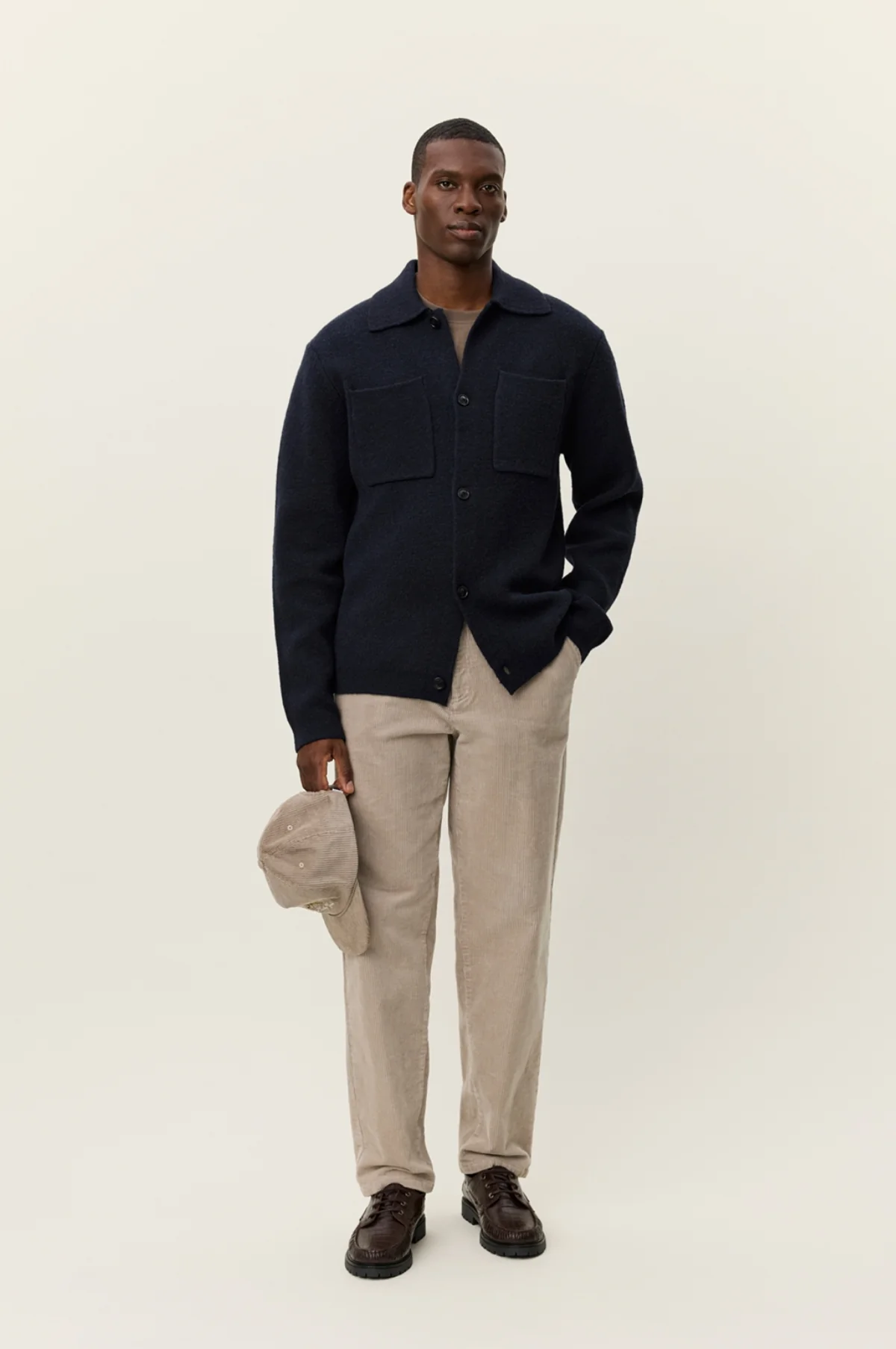 Fischer Milano Knit Overshirt Dark Navy - Image 3