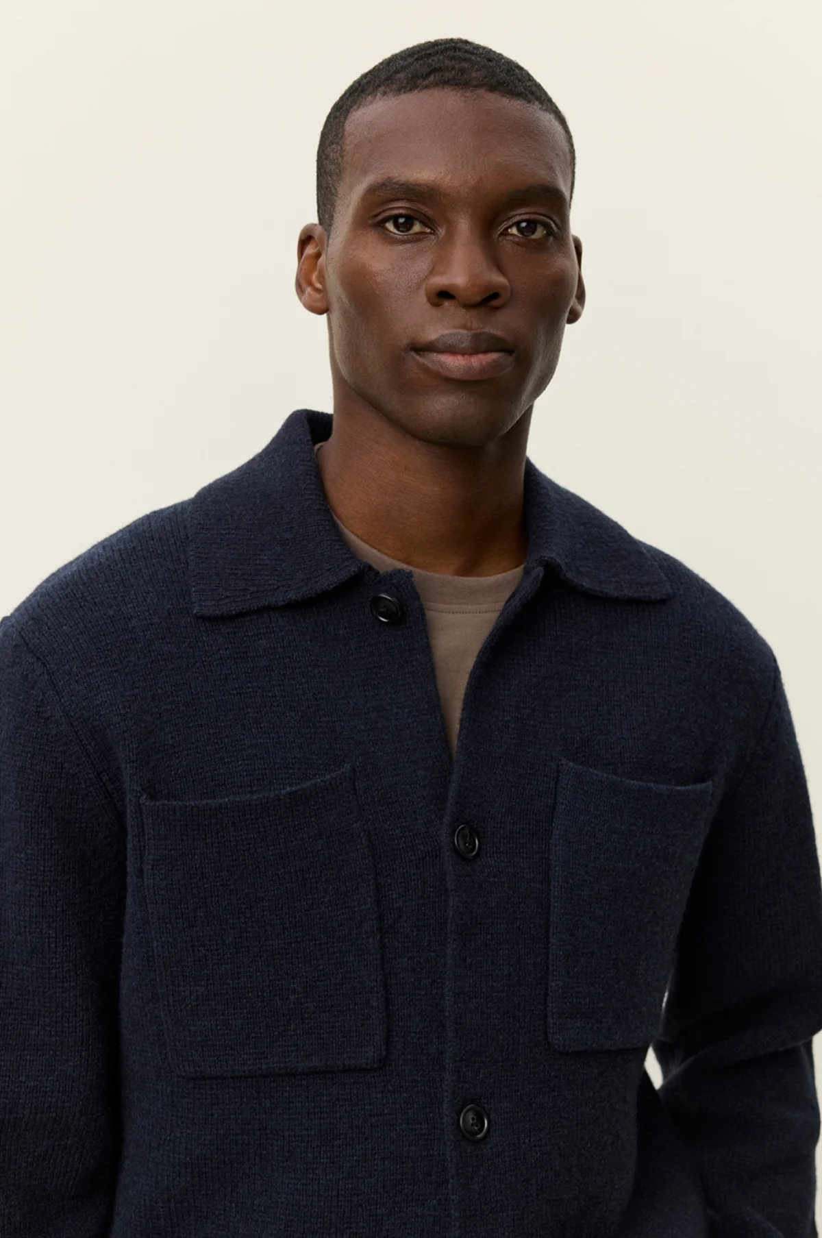 Fischer Milano Knit Overshirt Dark Navy - Image 5