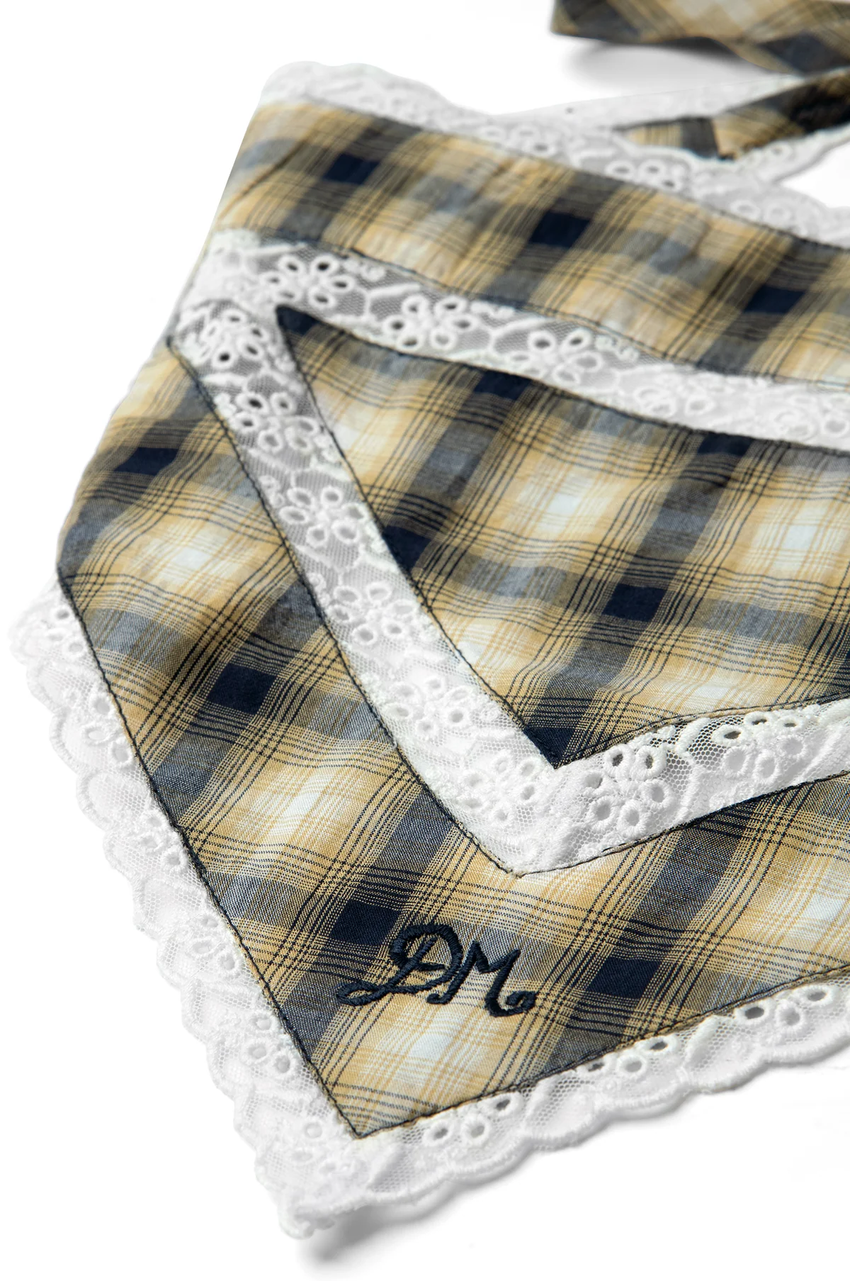 Headband with Lace Detail Cardamon Check - Image 6