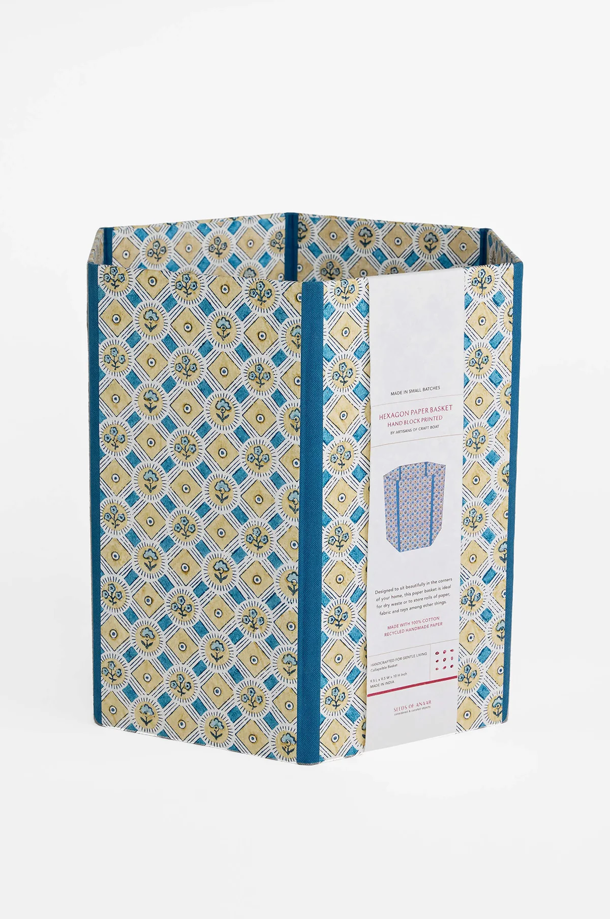 Hexagon Collapsible Basket Spring Bloom Blue - Image 3