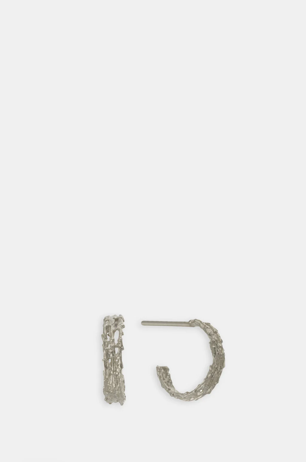 Nest Structure Mini Hoop Earrings Silver
