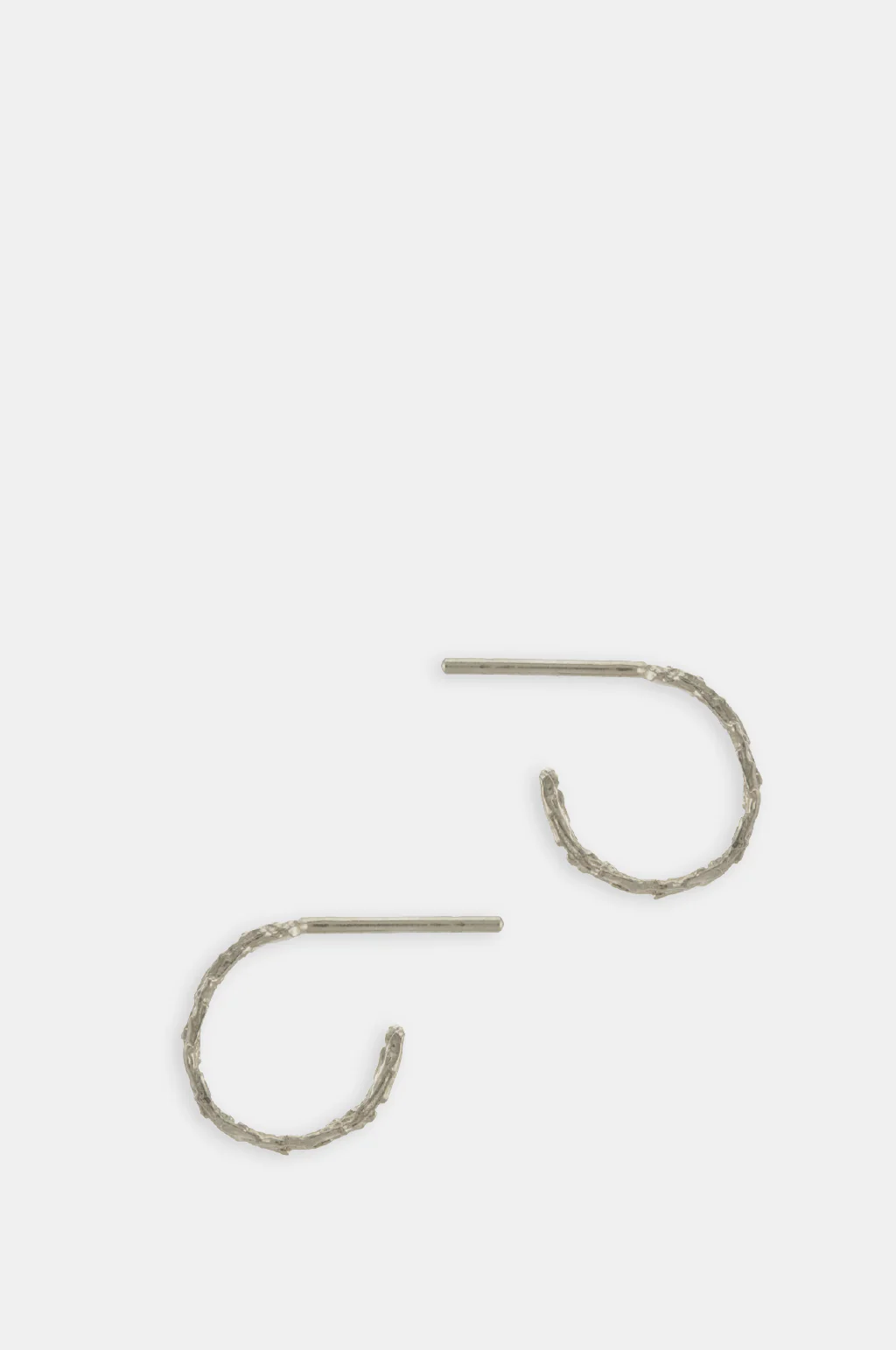 Nest Structure Mini Hoop Earrings Silver - Image 3