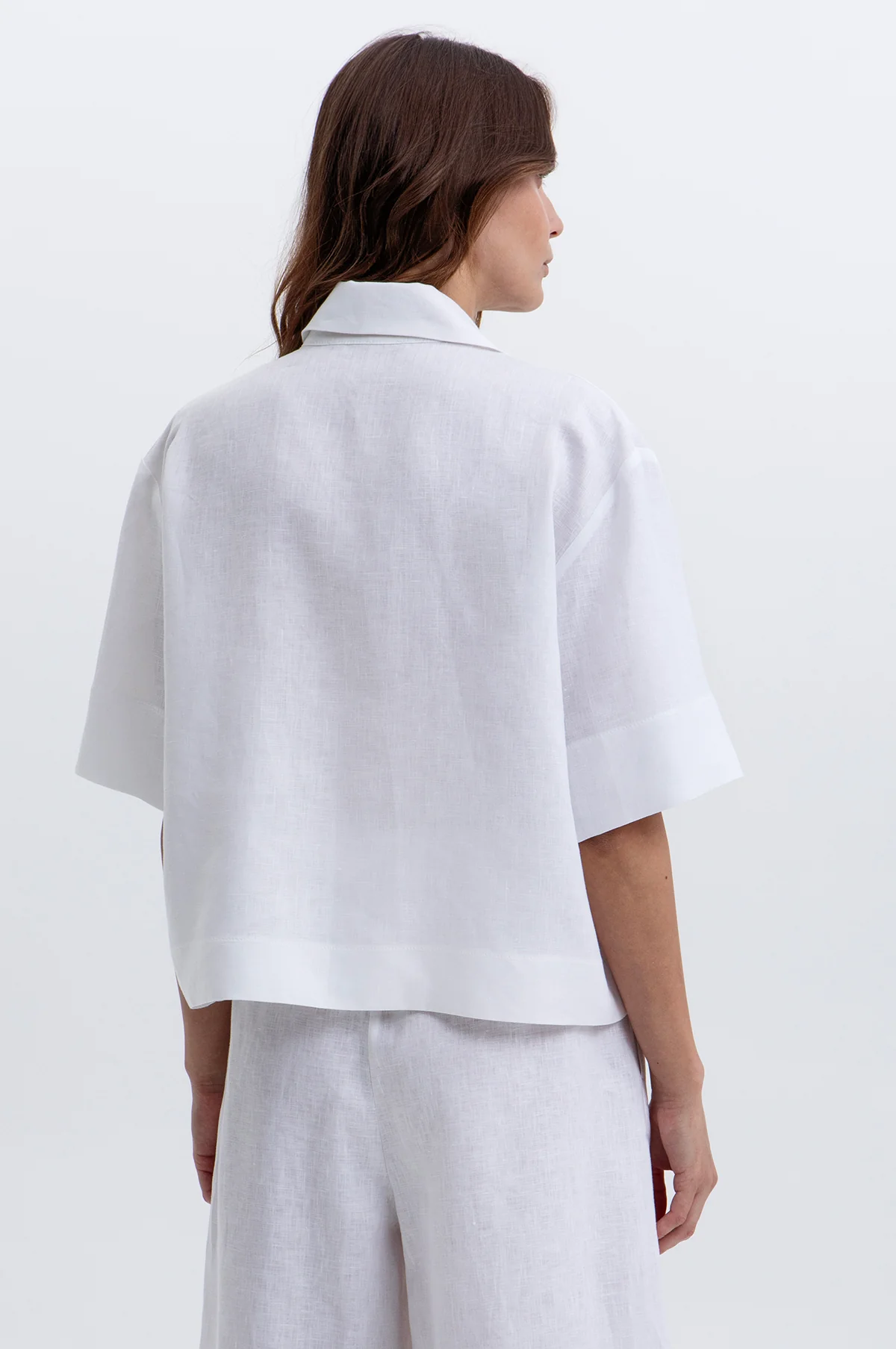 S/S Linen Shirt White - Image 3