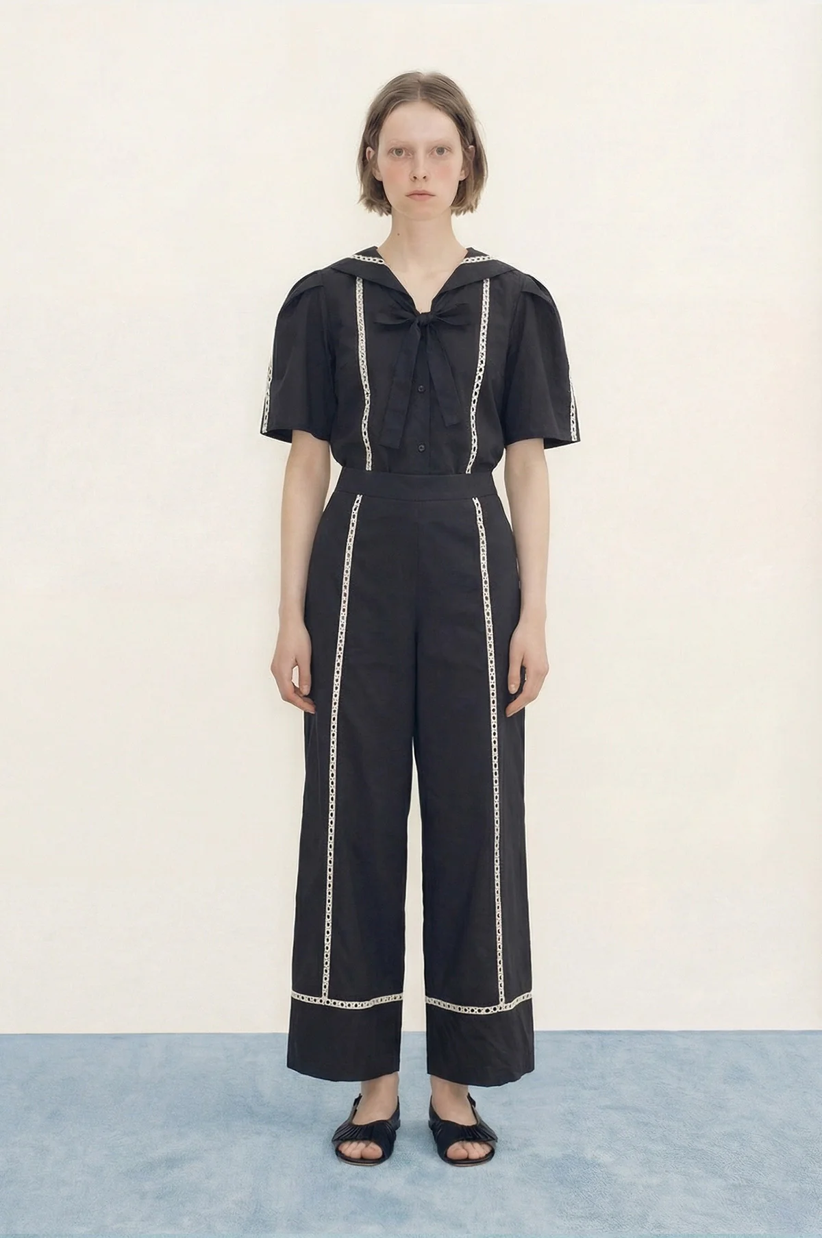 Sailor Neck Blouse Navy - Image 6