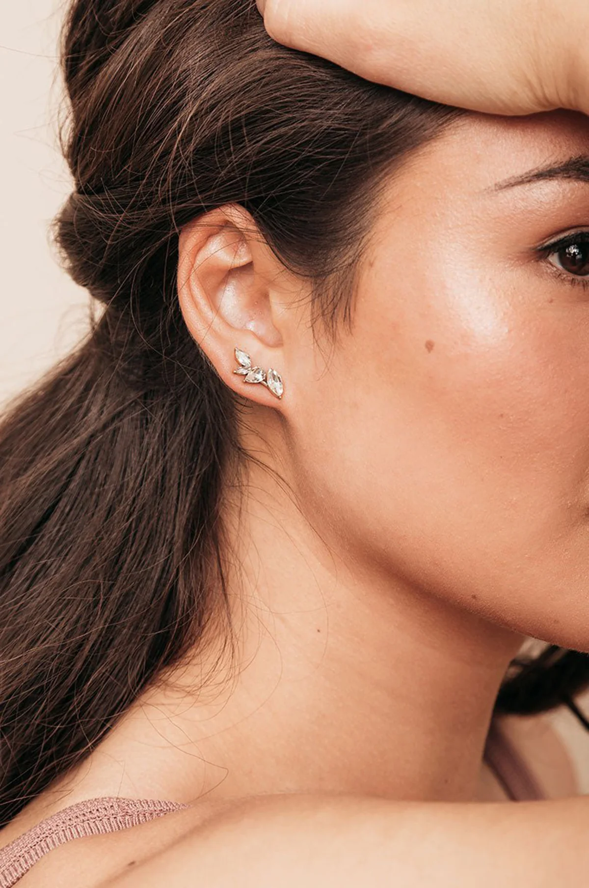 Sydney Gold Stud Earrings - Image 2
