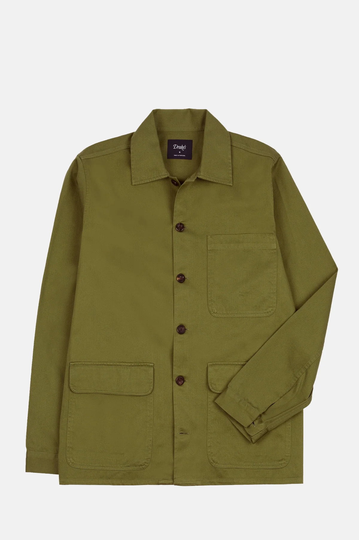 Textured Twill 3-Pocket Overshirt Military Green