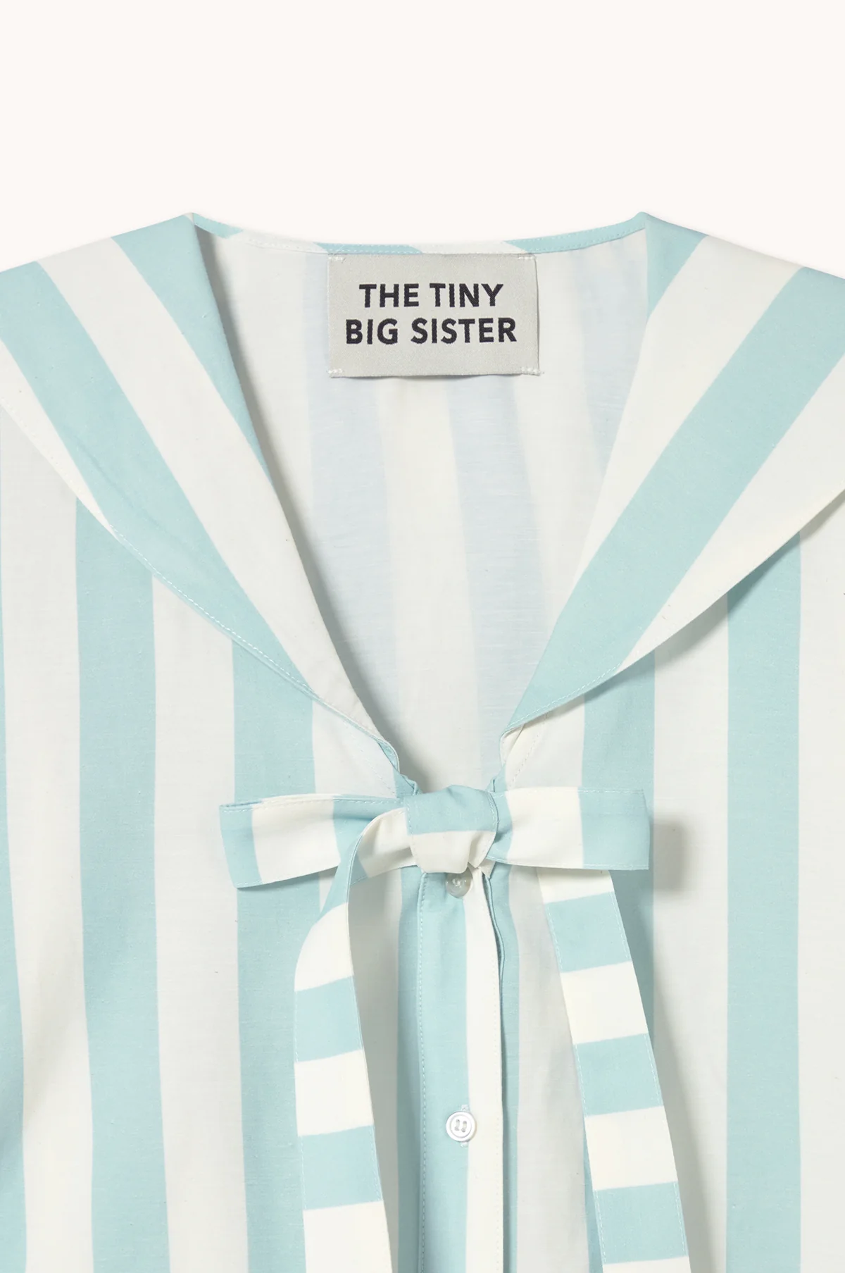 Wide Stripes Sailor Neck Blouse Pretty Blue - Image 5